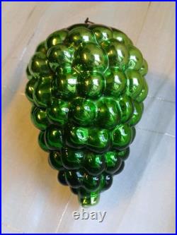 Antique German Kugel Green Grapes Cluster 4.5 Christmas Ornament Heavy Glass Antique German Kugel Green Grapes Cluster 4.5 Christmas Ornament Heavy Glass