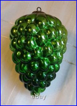 Antique German Kugel Green Grapes Cluster 4.5 Christmas Ornament Heavy Glass Antique German Kugel Green Grapes Cluster 4.5 Christmas Ornament Heavy Glass