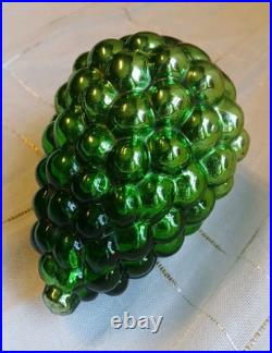 Antique German Kugel Green Grapes Cluster 4.5 Christmas Ornament Heavy Glass Antique German Kugel Green Grapes Cluster 4.5 Christmas Ornament Heavy Glass