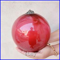 Antique German Kugel Red Christmas Ornament Heavy Glass 7.5 Decorative Original