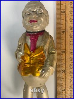 Antique German Long Foxy Grandpa Glass Christmas Ornament