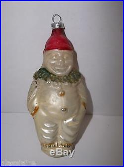 Antique German Mercury Glass CLOWN Christmas Tree Ornament RARE 4.5