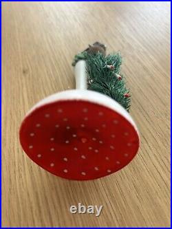 Antique German Mushroom Glass Christmas Ornament
