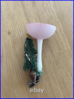 Antique German Mushroom Glass Christmas Ornament