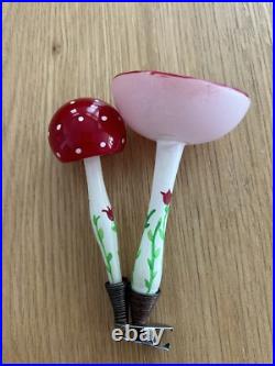 Antique German Mushroom Glass Christmas Ornament
