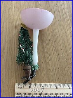 Antique German Mushroom Glass Christmas Ornament