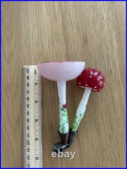Antique German Mushroom Glass Christmas Ornament