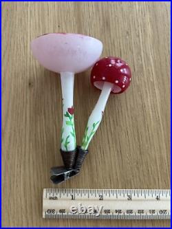 Antique German Mushroom Glass Christmas Ornament