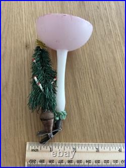 Antique German Mushroom Glass Christmas Ornament