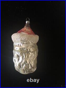 Antique German/Poland Christmas Ornament Mercury Glass Santa Face Head