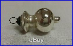 Antique German Silver Glass Finial Lamp Kugel Christmas Ornament -Extremely Rare