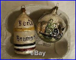 Antique German War Themed Christmas Decorations WW1 & WWII in suitcase