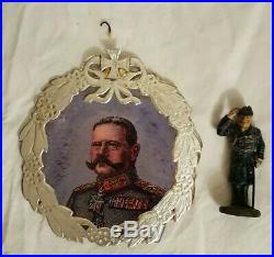 Antique German War Themed Christmas Decorations WW1 & WWII in suitcase