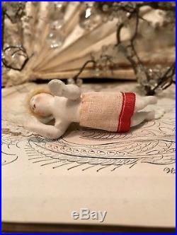 Antique Germany Wax Composition Angel Christmas Ornament Spun Glass Wings