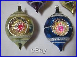 Antique Glass Christmas Ornaments Lot of 7 with Star Design Early Vintage T