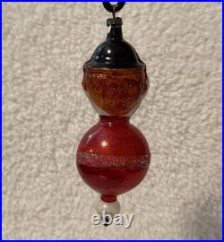 Antique Glass Clown Head Foxy Grandpa On Ball German Christmas Ornament 5