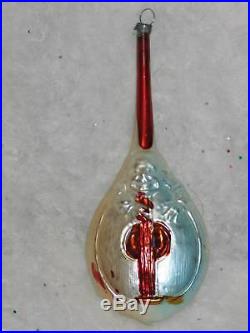 Antique Glass Clown In Mandolin Christmas Ornament GUC