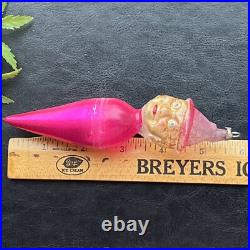 Antique Glass Figural Foxy Grandpa Spike Christmas Ornament Rare