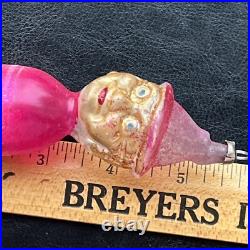 Antique Glass Figural Foxy Grandpa Spike Christmas Ornament Rare