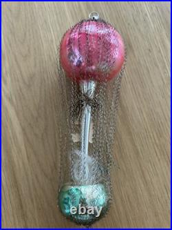 Antique Glass Wire Wrapped Balloon Christmas Ornament
