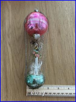 Antique Glass Wire Wrapped Balloon Christmas Ornament