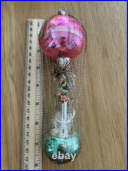 Antique Glass Wire Wrapped Balloon Christmas Ornament