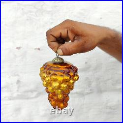 Antique Golden Glass 4.9 German Cluster of Grapes Kugel Christmas Ornament 640