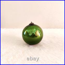 Antique Green Glass 4.25 German Kugel Christmas Ornament Decorative Props 208