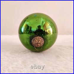 Antique Green Glass 4.25 German Kugel Christmas Ornament Decorative Props 208