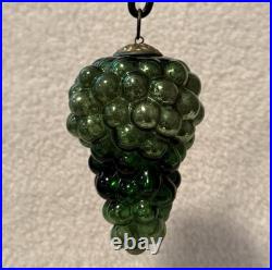 Antique Green Glass Kugel Grape Cluster German Christmas Ornament 4