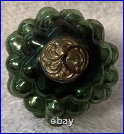 Antique Green Glass Kugel Grape Cluster German Christmas Ornament 4