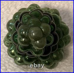 Antique Green Glass Kugel Grape Cluster German Christmas Ornament 4