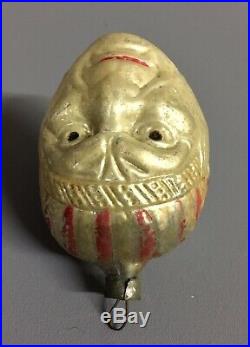 Antique Grim Faced INDIAN head German Figural Glass Christmas ornament