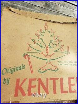 Antique KENTLEE MERCURY GLASS CANDLE CHRISTMAS ORNAMENTS BOXED SET of 24