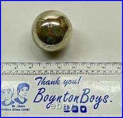 Antique Kugel 3 Silver Round Mercury Glass Christmas Ornament Germany Original