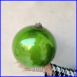Antique Kugel Big 8.5 Parrot Green Round Christmas Ornament Germany Original