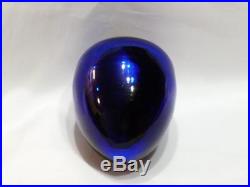 Antique Kugel Christmas 4 Mercury Glass Cobalt Blue Egg German Cap
