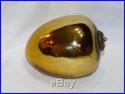 Antique Kugel Christmas 4 Mercury Glass Gold Egg German Cap Small Bubble on Egg