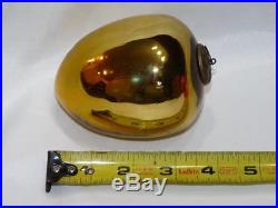 Antique Kugel Christmas 4 Mercury Glass Gold Egg German Cap Small Bubble on Egg