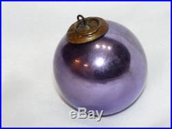 Antique Kugel Christmas Ornament 1.5 Violet Ball Mercury Glass Ornament