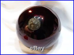 Antique Kugel Christmas Ornament 6 Burgundy Mercury Glass Ball Ornament