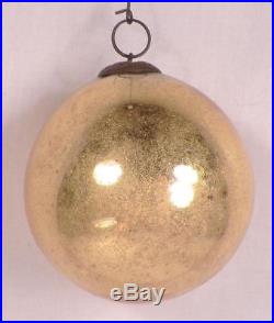 Antique Kugel Christmas Ornament Gold Ball Mercury Glass German 2.75in. #164