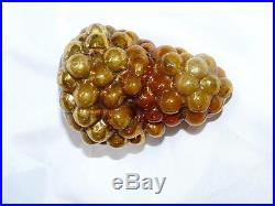 Antique Kugel Christmas Ornament Gold Mercury Glass Grape Cluster 4.5 German