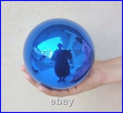 Antique Kugel Cobalt Blue Christmas Ornament Glass 5.25 Old Original Germany