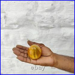 Antique Kugel Golden Glass 3.25 German Oval Egg Christmas Ornament Original 635
