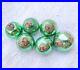 Antique-Kugel-Green-Round-Old-Christmas-Ornament-Germany-Lot-Of-6-Beehive-Caps-01-rm