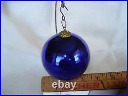 Antique Kugel Victorian Christmas Ornament Blue 3 Germany
