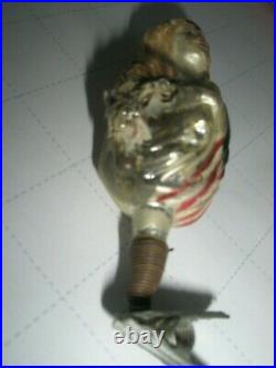 Antique Lady Liberty Patriotic Clip On Glass Christmas Tree Ornament Germany