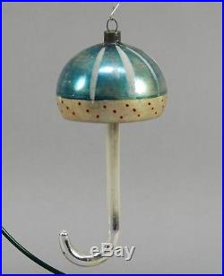 Antique Mercury Glass Blown Patriotic Umbrella Christmas Ornament