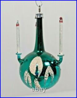 Antique Mercury Glass Christmas Candelabra Teal Chandelier Christmas Ornament